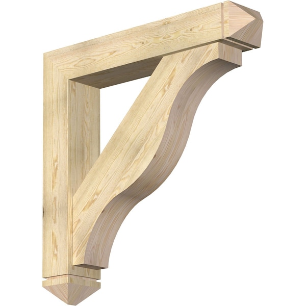 Ekena Millwork Funston Arts and Crafts Rough Sawn Bracket w/ Offset Brace, Douglas Fir, 8"W x 44"D x 44"H BKT0806X44X44FST03RDF - main